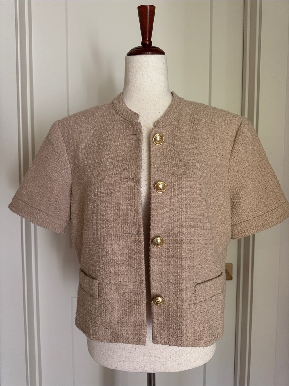 Derek Lam 10 Crosby Tweed Short Sleeve Jacket